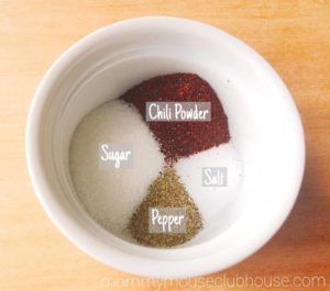 A dish of spices for Enchilada Soup