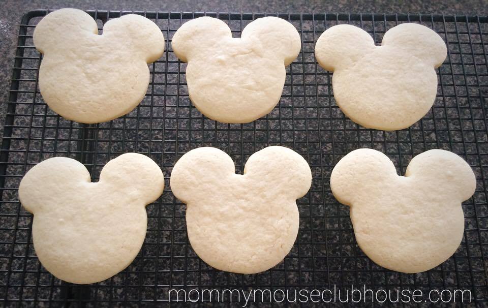 Mickey Mouse sugar cookies on a cooling rack from The BEST Sugar Cookie Recipe