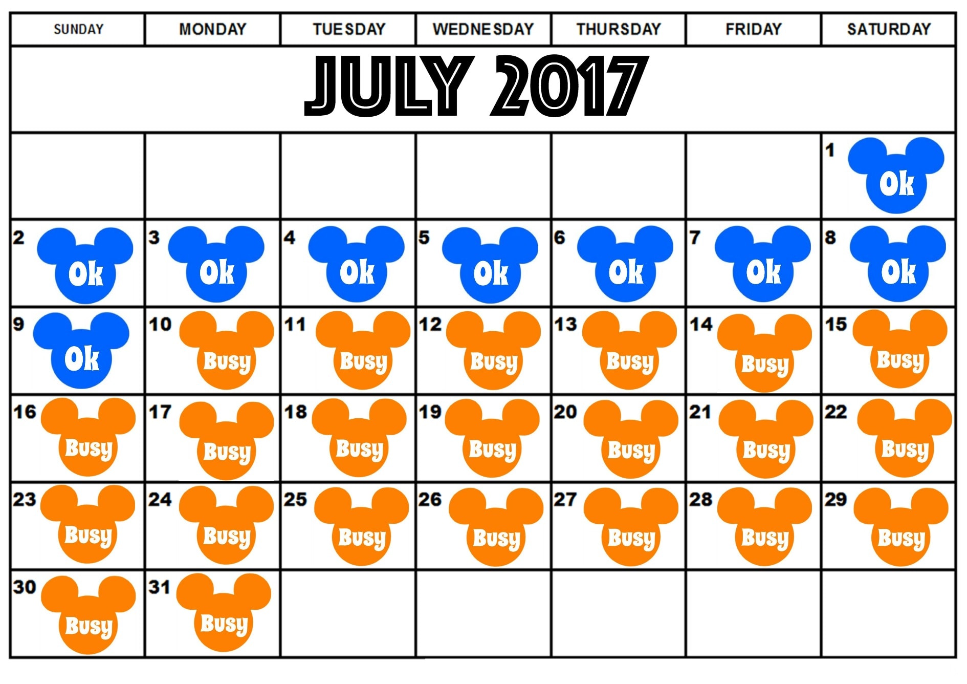Disneyland July Crowd Calendar