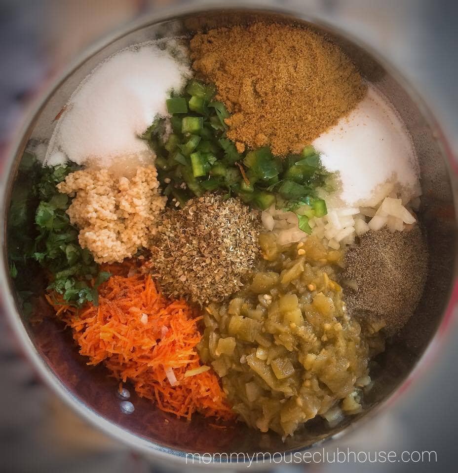 Spices for Homemade Restaurant Style Salsa in a stock pot.