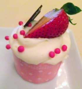 Strawberry Cream Cheese Cupcake from Be Our Guest Restaurant