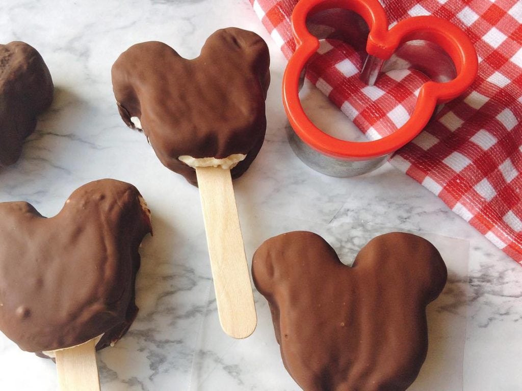 Homemade Hand Dipped Ice Cream Bars and a Mickey Mouse Shaped cookie cutter