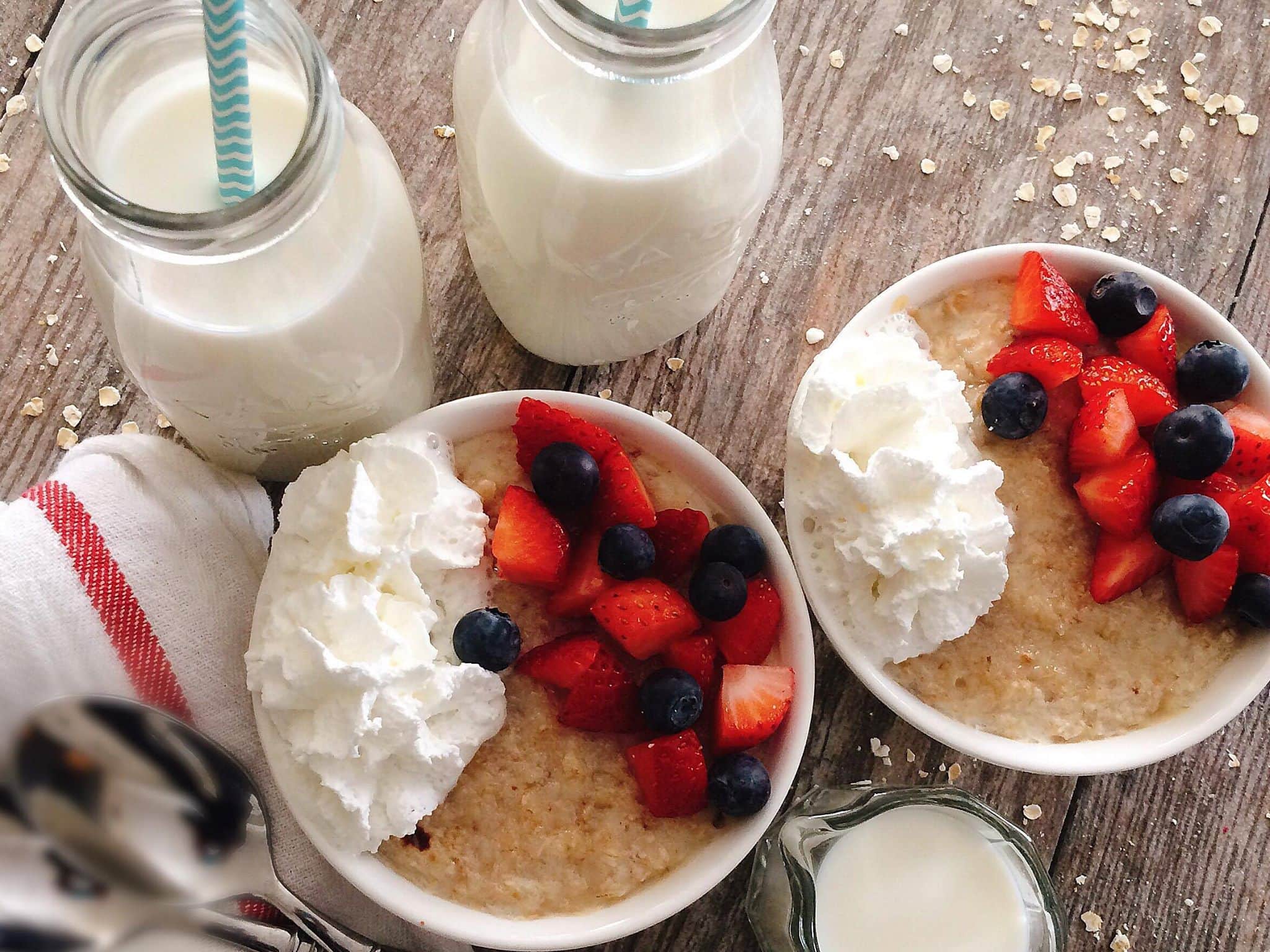 Creamy Half Baked Oatmeal made with Milk