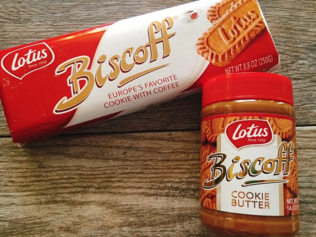 A picture of a package of Biscoff cookies and a jar of Biscoff cookie butter.