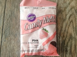 A package of pink candy melts.