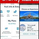 How to Make the Most of Disney Max Pass with two screenshots of the Disneyland app.
