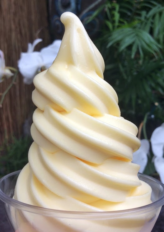 A Dole Whip (pineapple soft serve ice cream) by The Enchanted Tiki Room