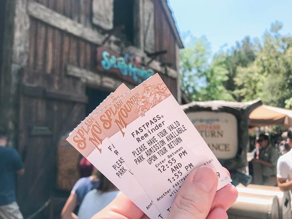 Splash Mountain Fast Passes at Disneyland