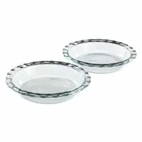 Pyrex Easy Grab 9.5" Glass Pie Plate, 2 Pack
