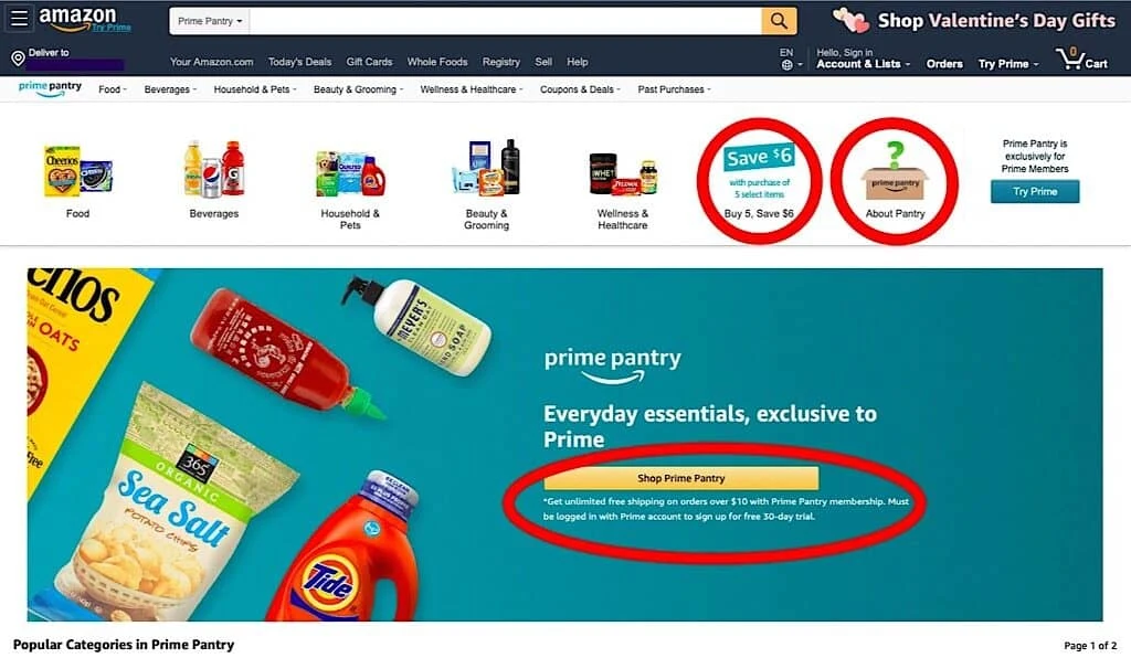 Screenshot of Amazon.com