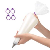 ilauke 100 Pack Pastry Bags Thickened 18-inch Disposable Decorating Icing Piping Bags with 4 Icing Bag Ties