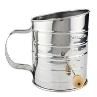 Tosnail 3-Cup Stainless Steel Hand Crank Flour Sifter