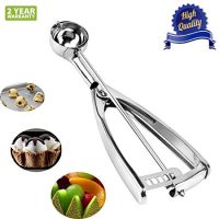 Ice Cream Scoop with Trigger, 18/8 Stainless Steel Metal Small Cookie Dough Scoop for Baking Melon Ball Cupcakes, 1 Tablespoon