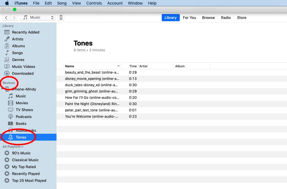A screenshot of iTunes