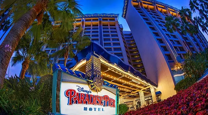 Entrance of Disney’s Paradise Pier Hotel