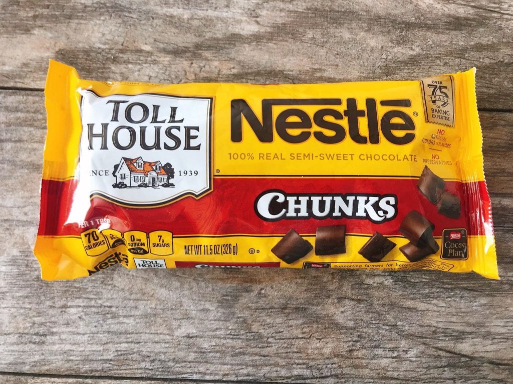 A bag of Nestle Toll House Chocolate Chunks.
