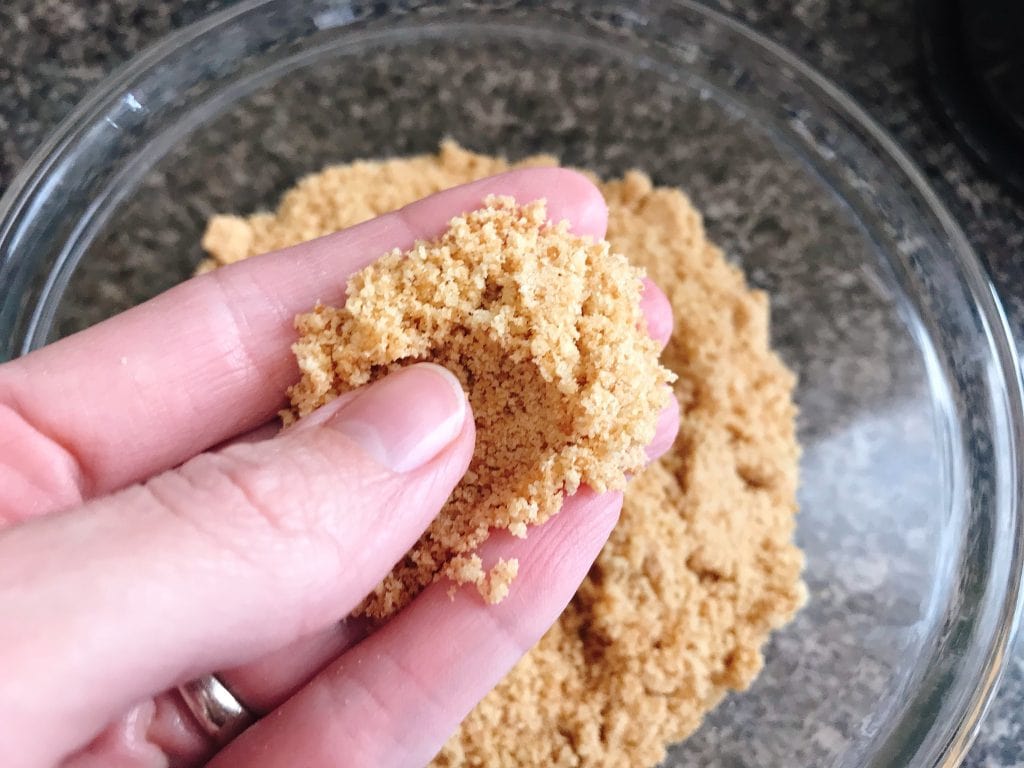 A handful of graham cracker crumbs.