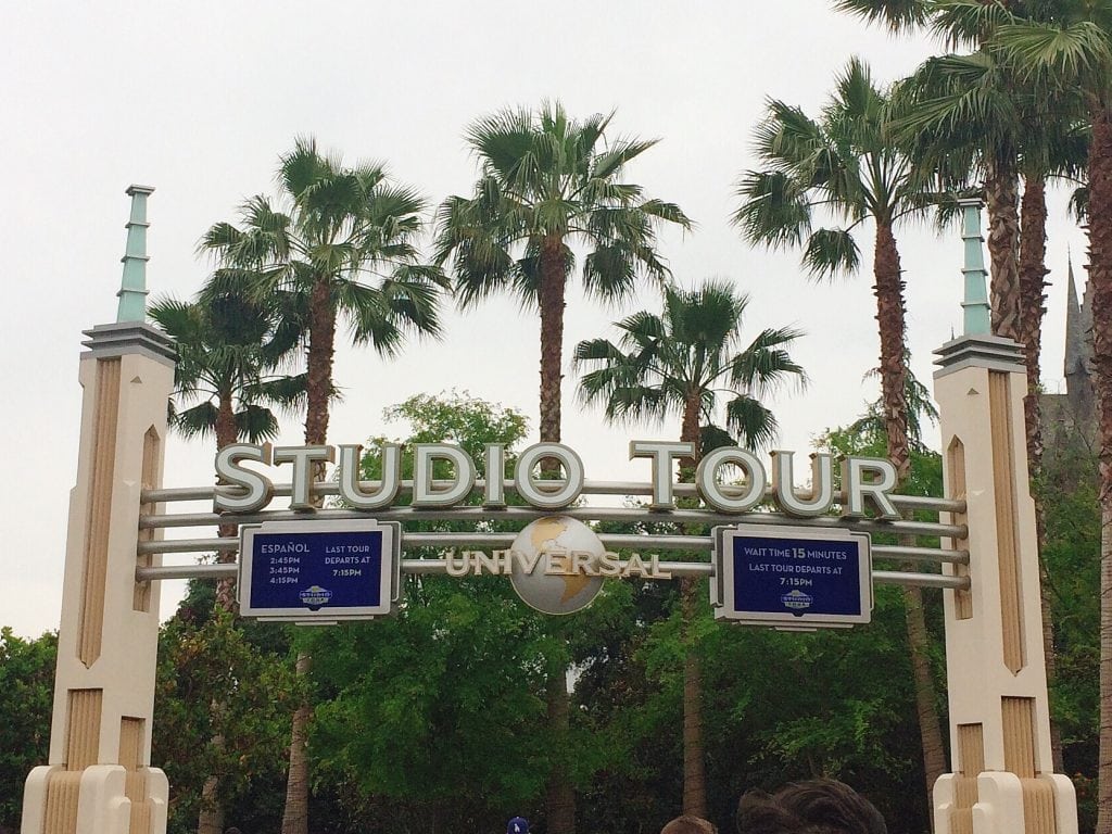 Entrance sign for the Universal Studios Holllywood Studio Tour.