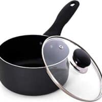 Utopia Kitchen 2 Quart Nonstick Saucepan with Glass Lid - Induction Bottom - Multipurpose Use for Home Kitchen or Restaurant
