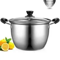 Stockpot, ONEISALL 8 Quart Stock Pot Thicker Stainless Steel Large Pot with Lid, Anti-Scalding Safety Handle and Fast Heating for Induction Cooktop, Gas Stoves, Oven