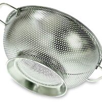 PriorityChef Colander, Stainless Steel 3 Qrt Kitchen Strainer With Large Stable Base