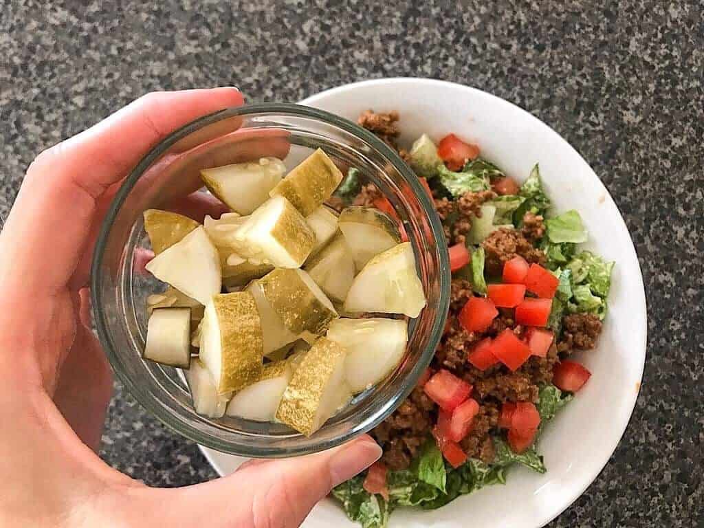 Pickles to make a Big Mac Bowl