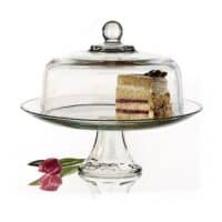 Anchor Hocking Presence Cake Plate w/Dome, 2 Piece Stand & Dome