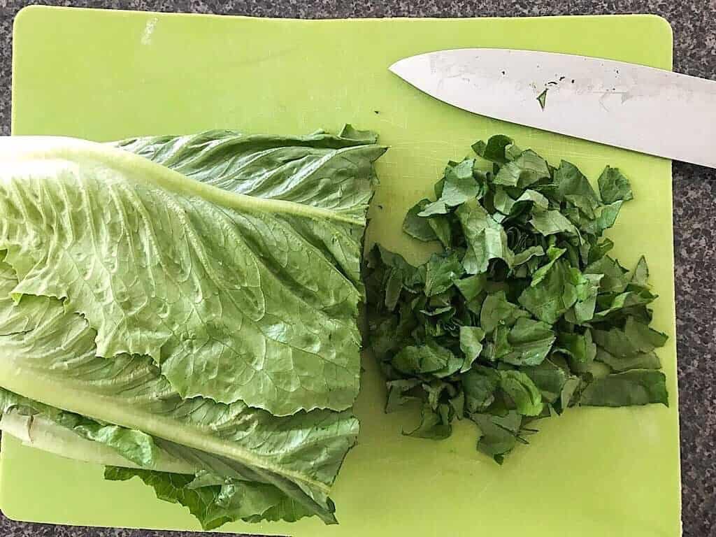 Chopped romaine lettuce