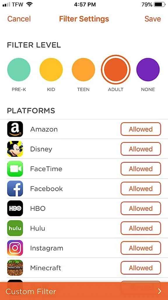 Screen shot of Circle with Disney App