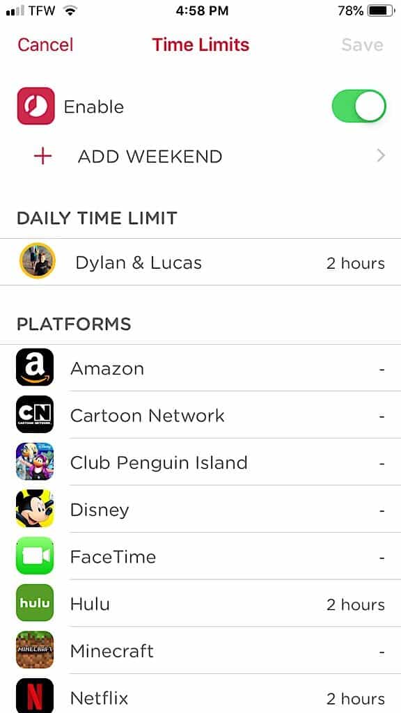 Screen shot of Circle with Disney App