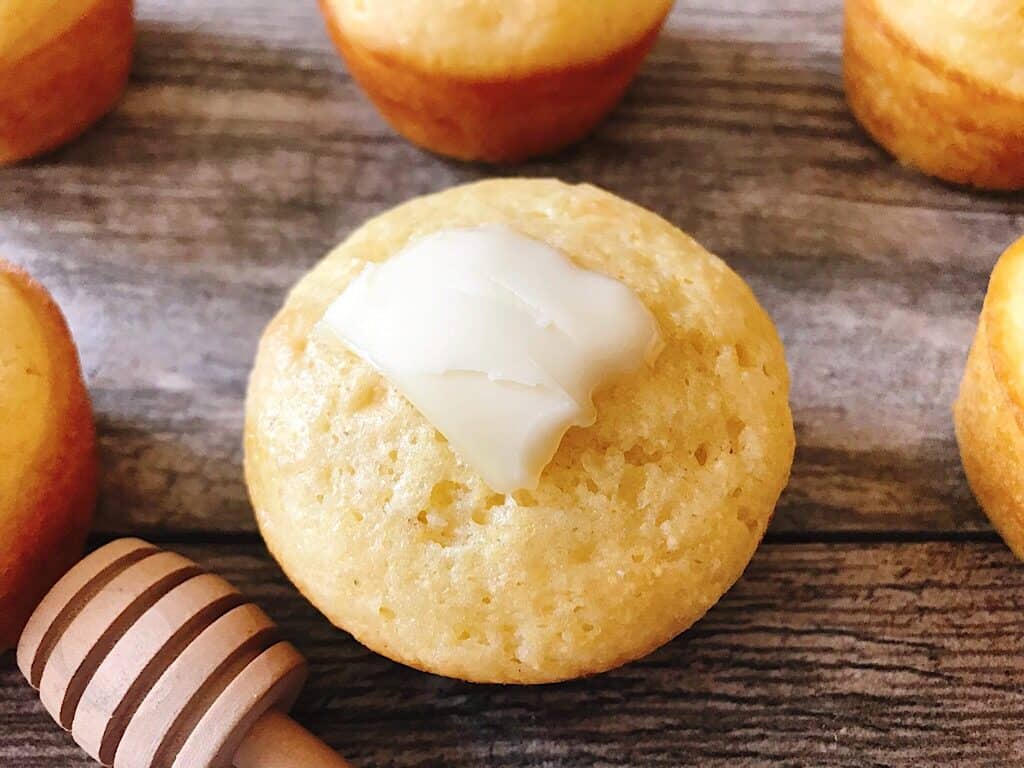 Cornbread Muffins with butter