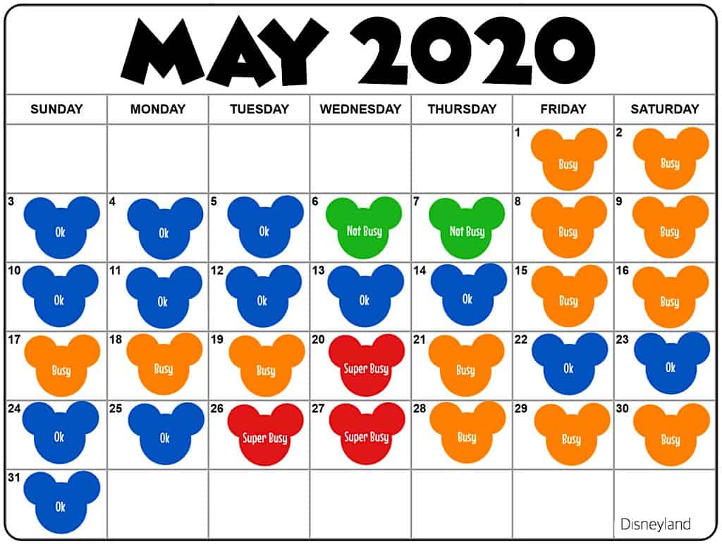 Disneyland in May Crowd Calendar