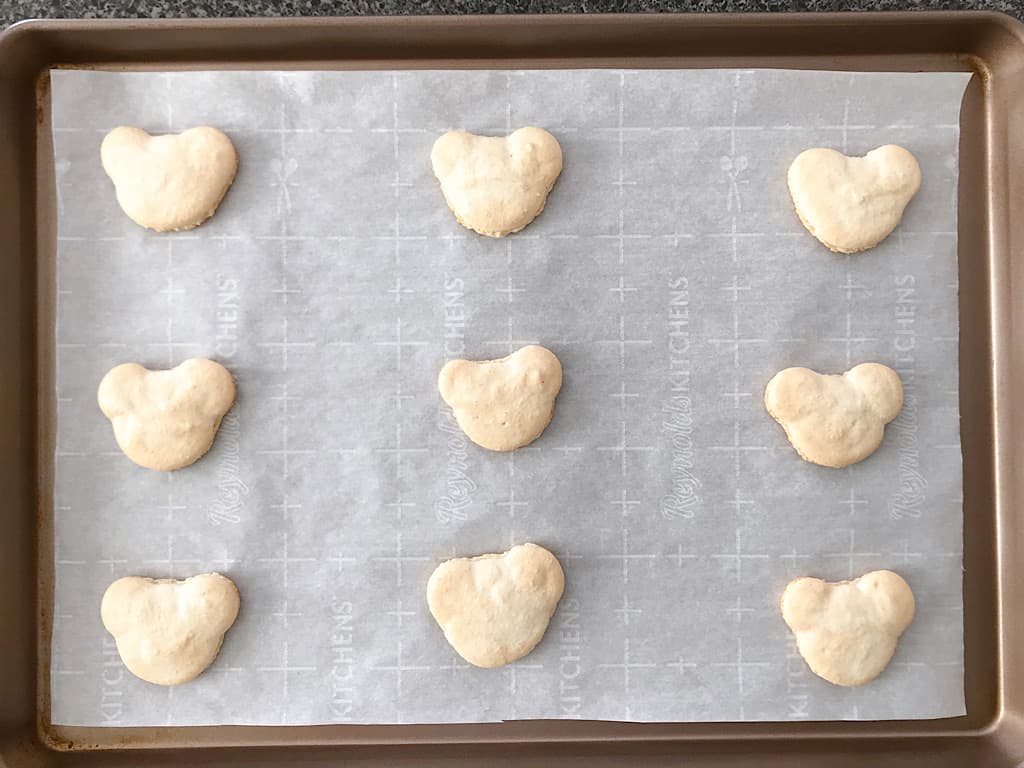 Freshly baked Mickey Macarons