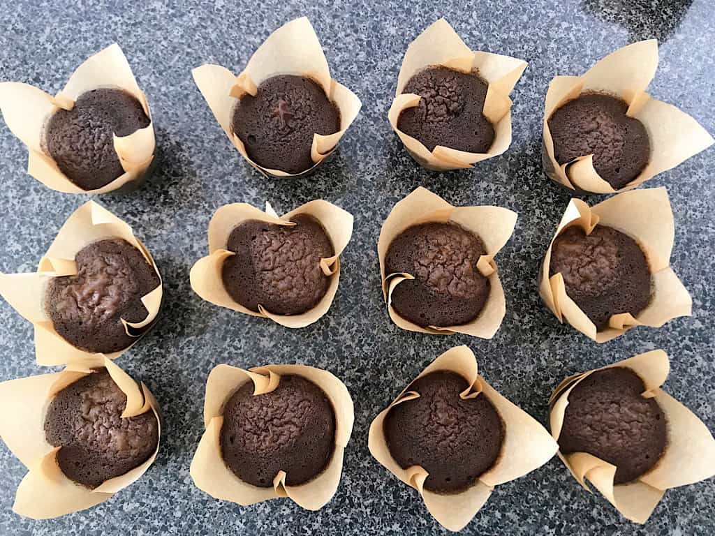 Baked chocolate cupcakes