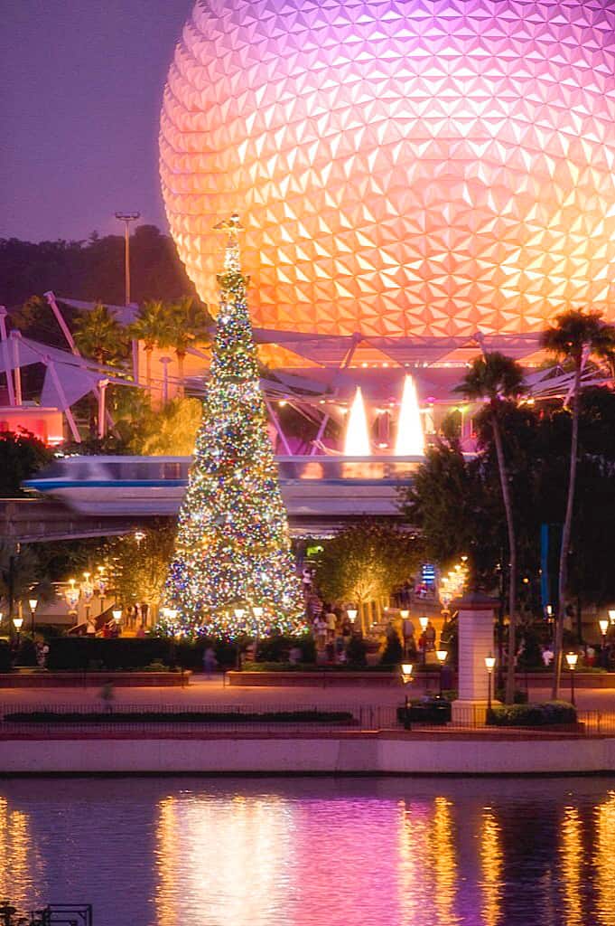 A Christmas Tree with Spaceship Earth