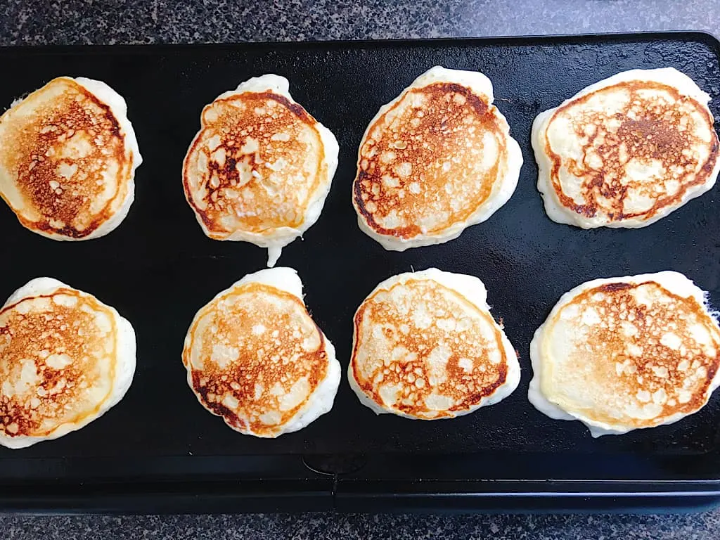 Buttermilk Pancakes on a griddle