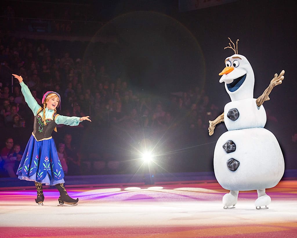 Ana and Olaf from Frozen in Disney on Ice Worlds of Enchantment