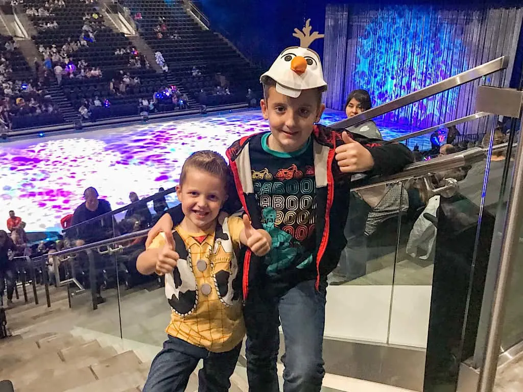 Two boys at Disney on Ice
