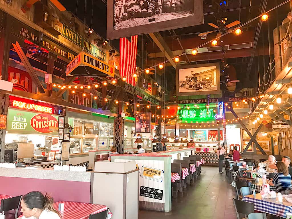 Dining area of Portillo's in Southern California