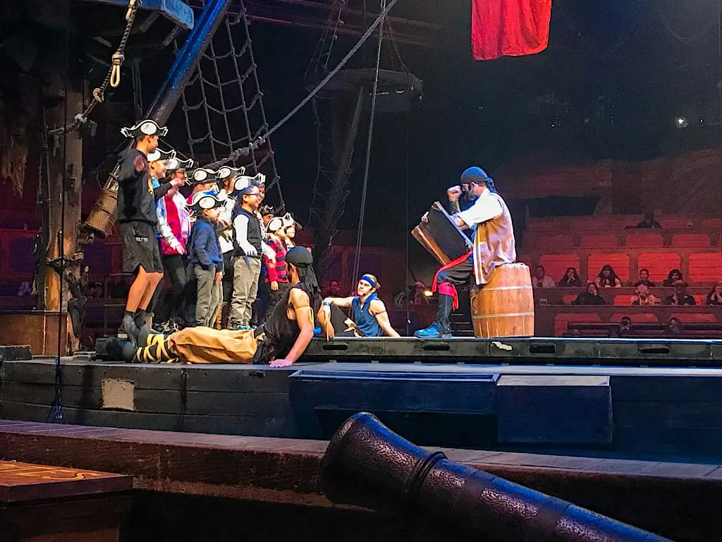 Kids helping in the show at Pirate's Dinner Adventure Buena Park, California