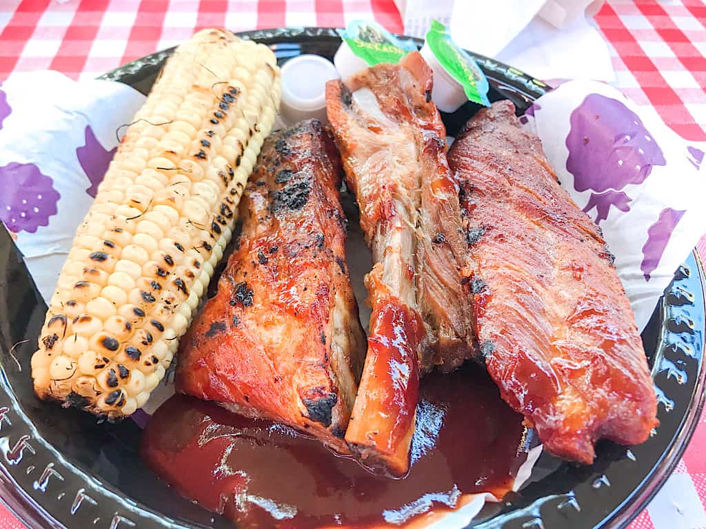 Ribs, Corn on the Cob, and Boysenberry Punch at Knott's Berry Farm