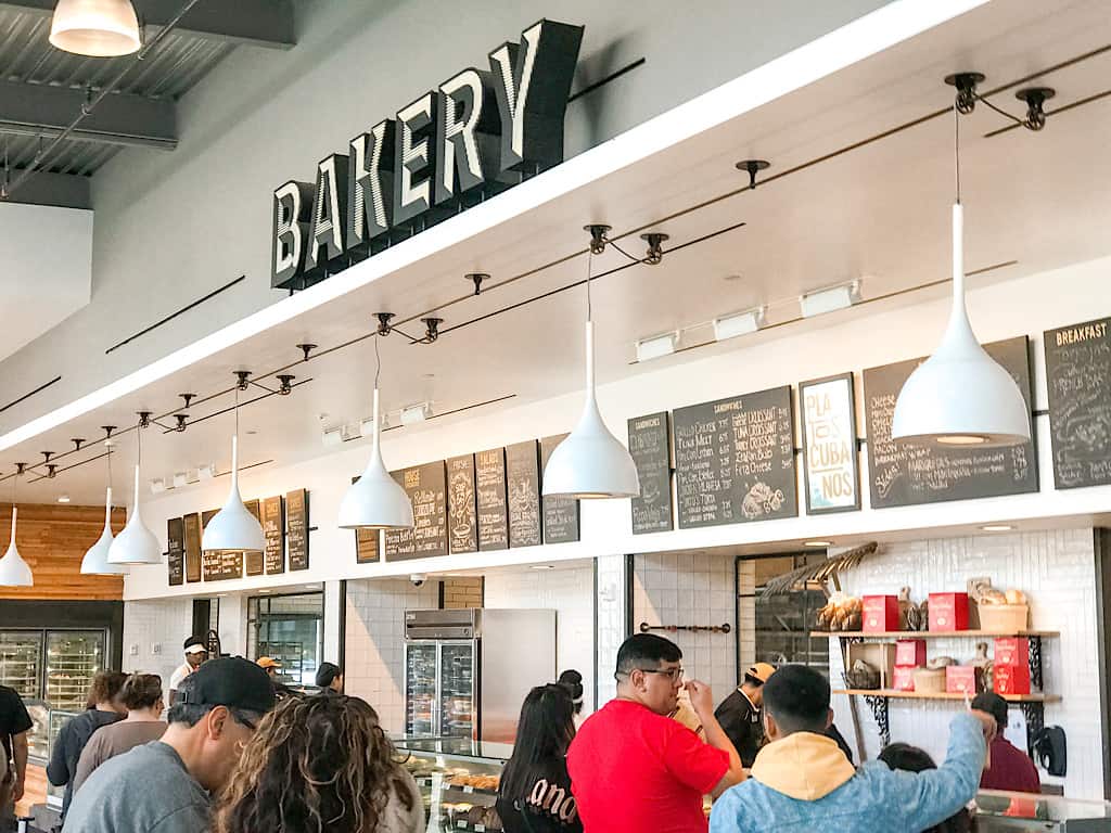 Bakery area of Porto's Bakery & Cafe in Buena Park, California