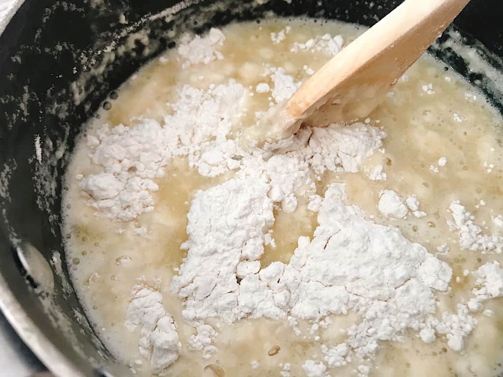 Flour, Sugar, Water, Butter and salt to make churros