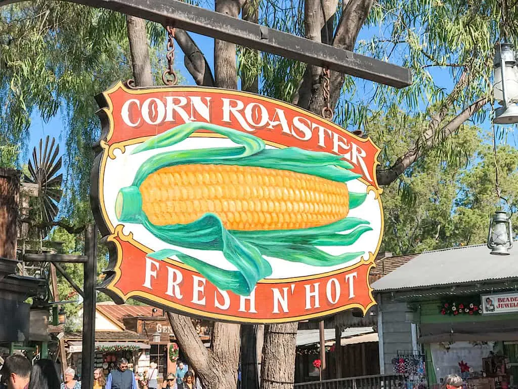 Fire roasted corn on the cob at Knott's Berry Farm