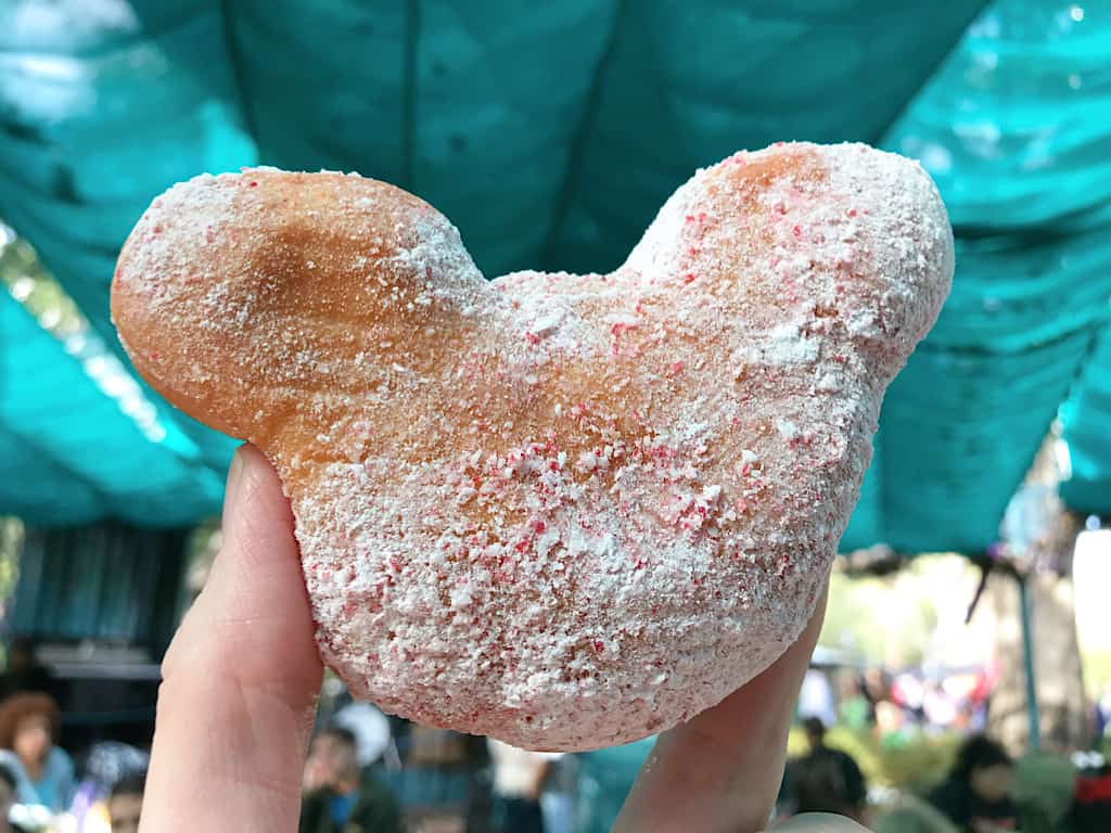 Candy Cane Mickey Beignet from Disneyland