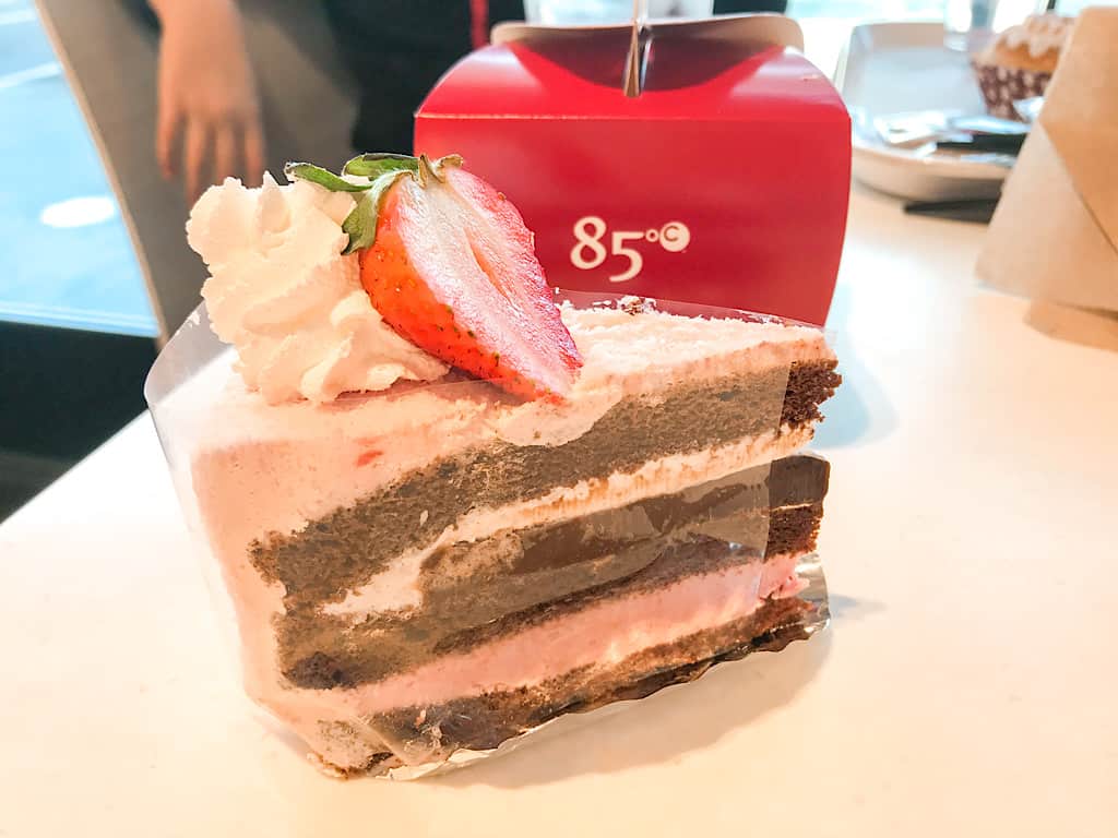 Chocolate Strawberry Cake from 85C Bakery where to eat in Southern California