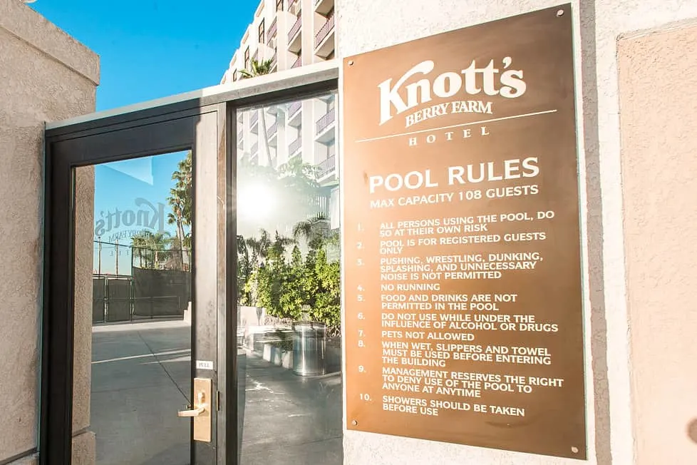 Pool Rules at Knott's Berry Farm Hotel
