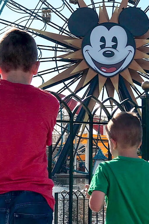 twee kinderen bij Disney California Adventure