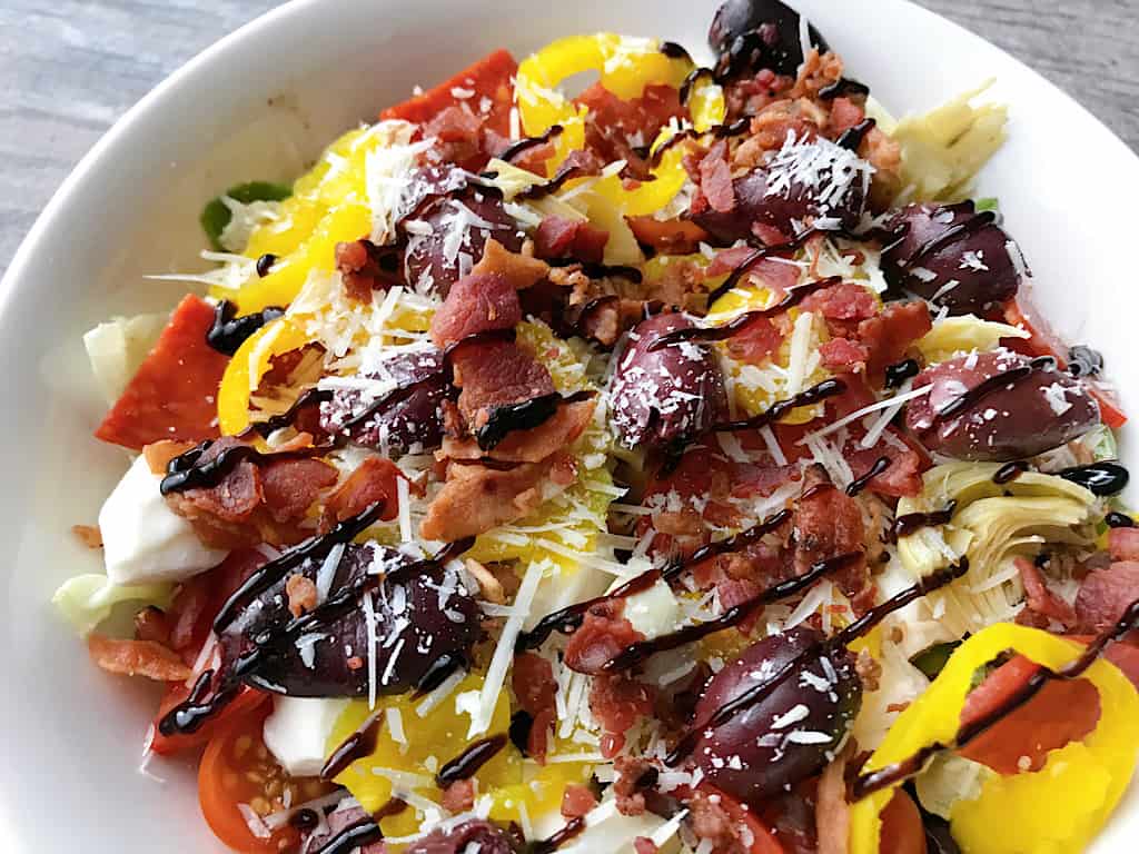 Tossed Italian Salad with Balsamic Glaze