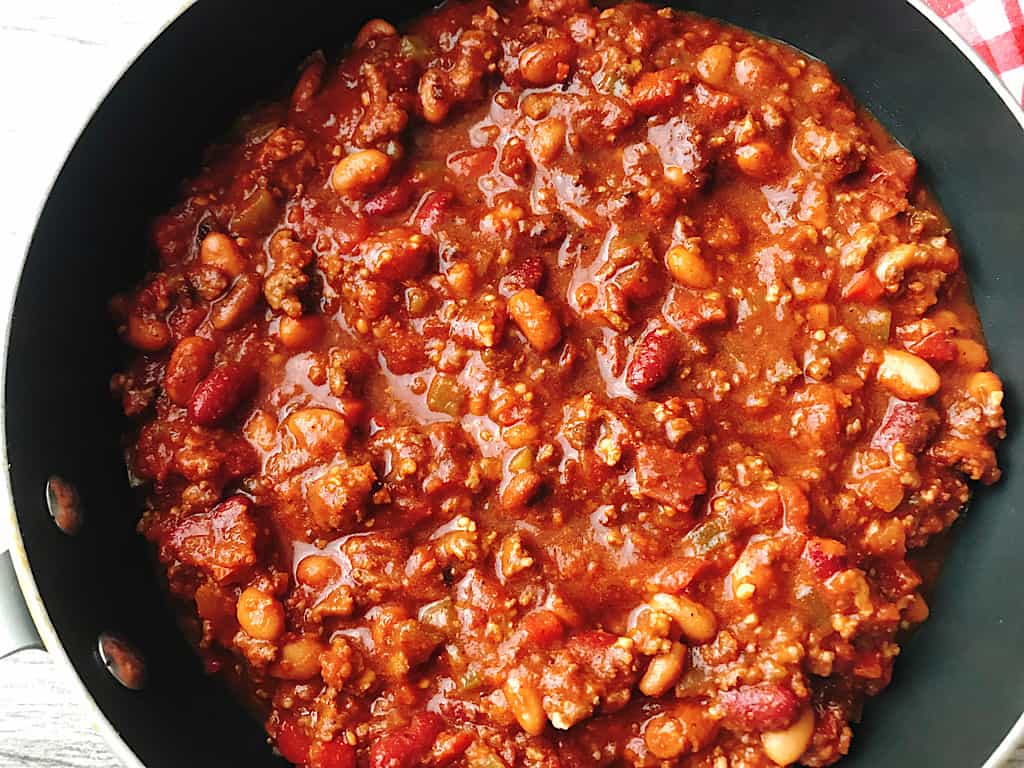 A pan of Instant Pot Chili